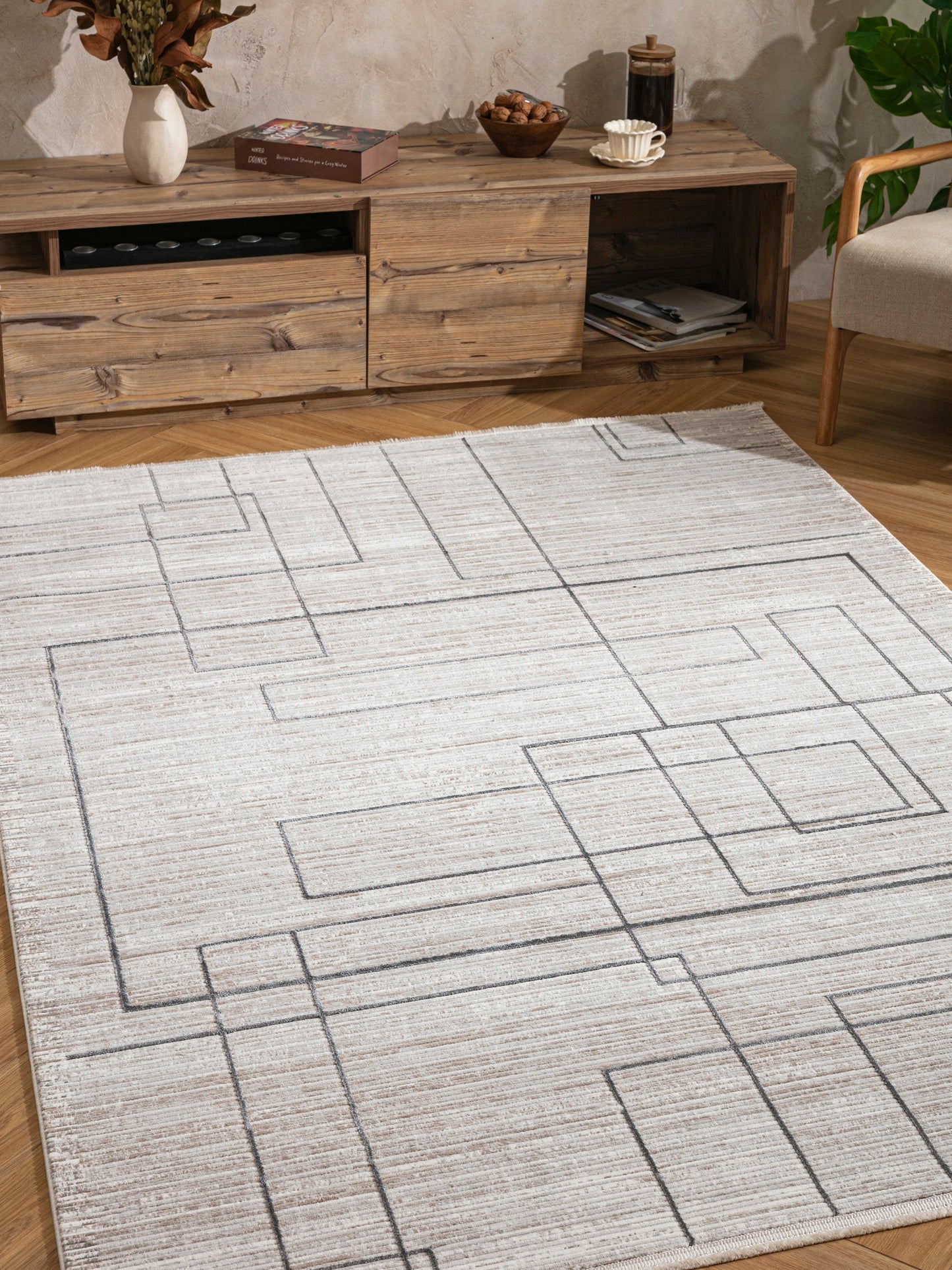 Jasmin BrunLinjär – Geometrisk balans i varm nyans