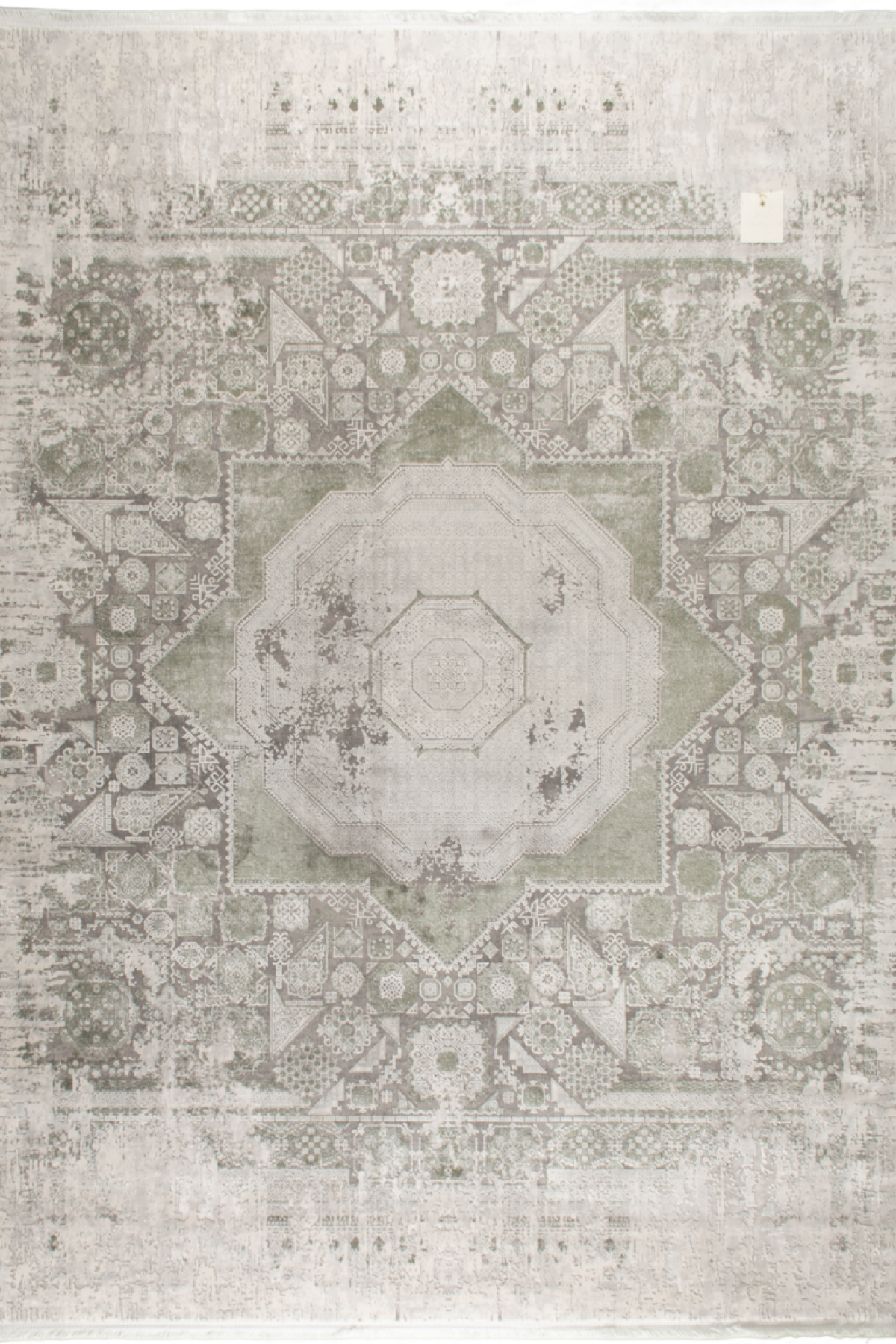 Memlük Grönsilke – Traditionellt mönster i mjuka gröna och grå toner