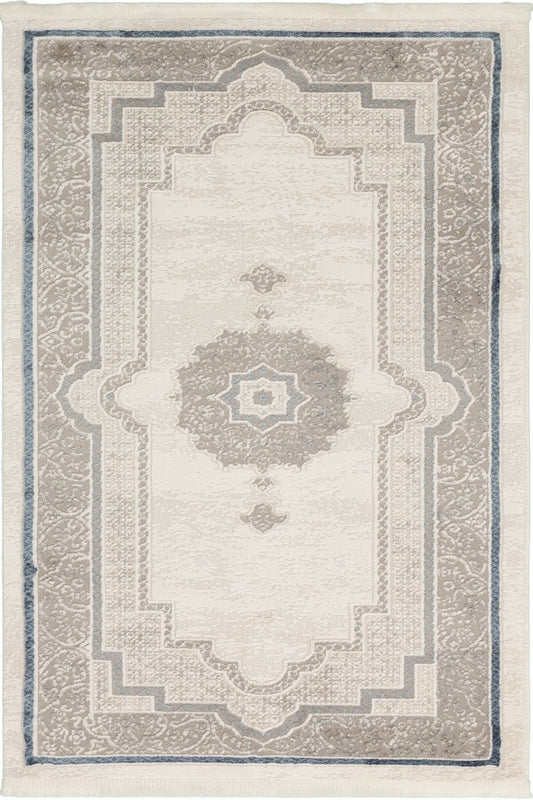 Bloom Stjärnväv – En elegant kombination av klassisk medaljong och moderna gråblå toner