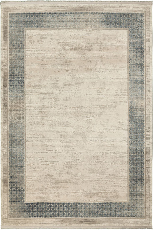 Picasso Azure - Elegant matta med konstnärlig touch och mjuk blå kant